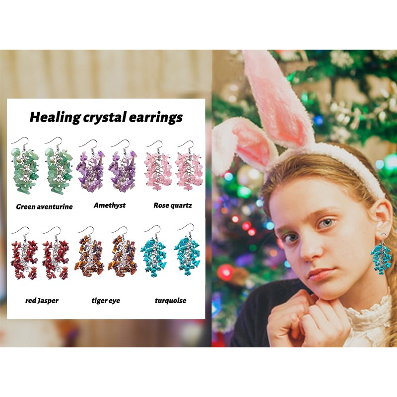 Pendientes de cristal, Acero inoxidable, estilo-8