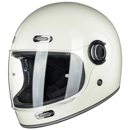 ILM Full Face Motorcycle Helmet Retro for Adult with Visor Vintage Helmets for Cruisers Scooters Mopeds Pinlock Compatible DOT Model Z503(White, X-Large)