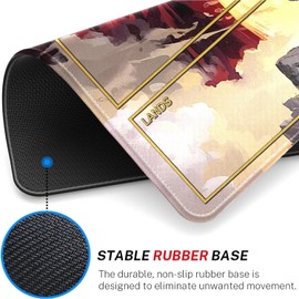 MTG Playmat Zones, 24" x 14" Funny Squirrel Warrior MTG Mats Stitched Edges Trading Card with Storage Bag Smooth Rubber Surface Battle Game Mat