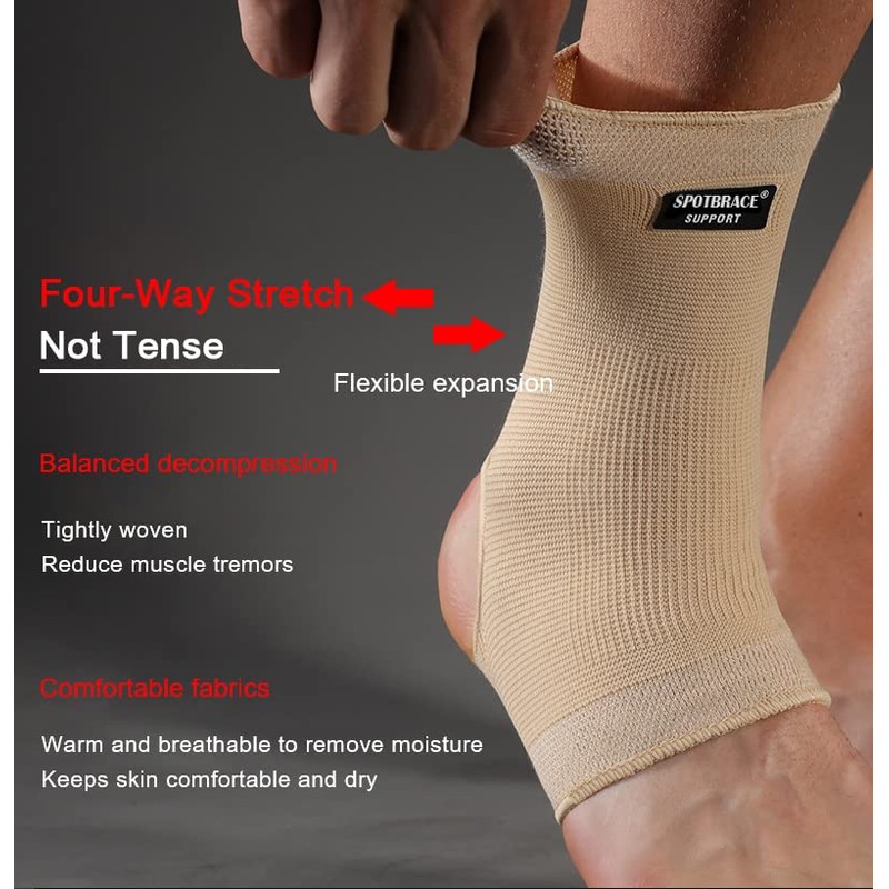 SPOTBRACE Ankle Brace Compression Sleeve(2 PACK),Breathable Ankle Support For Men