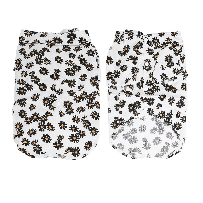 Daisy Print Dog Shirt Soft Breathable Flexible Pet T Shirt