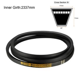 sourcing map B-92 V-Belts 92" Inner Length, B-Section Rubber Drive Belt