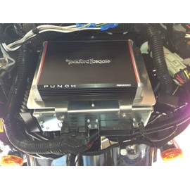 Motorcycle Wiring kit and Amplifier Mounting Bracket fits Harley Davidson 2006 to 2013 Batwing Bikes with Stock Radio Fits with Rockford Fosgate PBR300x2 or PBR300x4 amps *Will NOT FIT 2014+ Bikes*