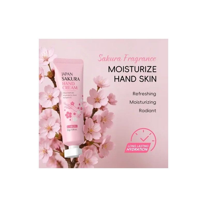 Crema De Manos Laikou Japan Sakura, Hidratante De Larga Dura