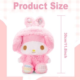 LGQHCE M-elody Plush Toy,M-elody Plush Stuffed Doll Stuffed Animal Plush Toy Soft Kawaii Plush Anime Cartoon Animation Cute Fluffy Children Figures Birthdays Christmas Party Gifts Decoration (30cm)