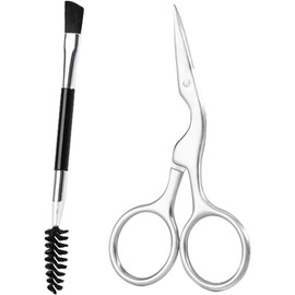 Kit de Tijeras para Cejas y Peine para Cejas de Acero Inoxidable Cepillo Cuidado 2 Piezas para Recortar y Moldear Uso Profesional y Doméstico Cuidado Facial