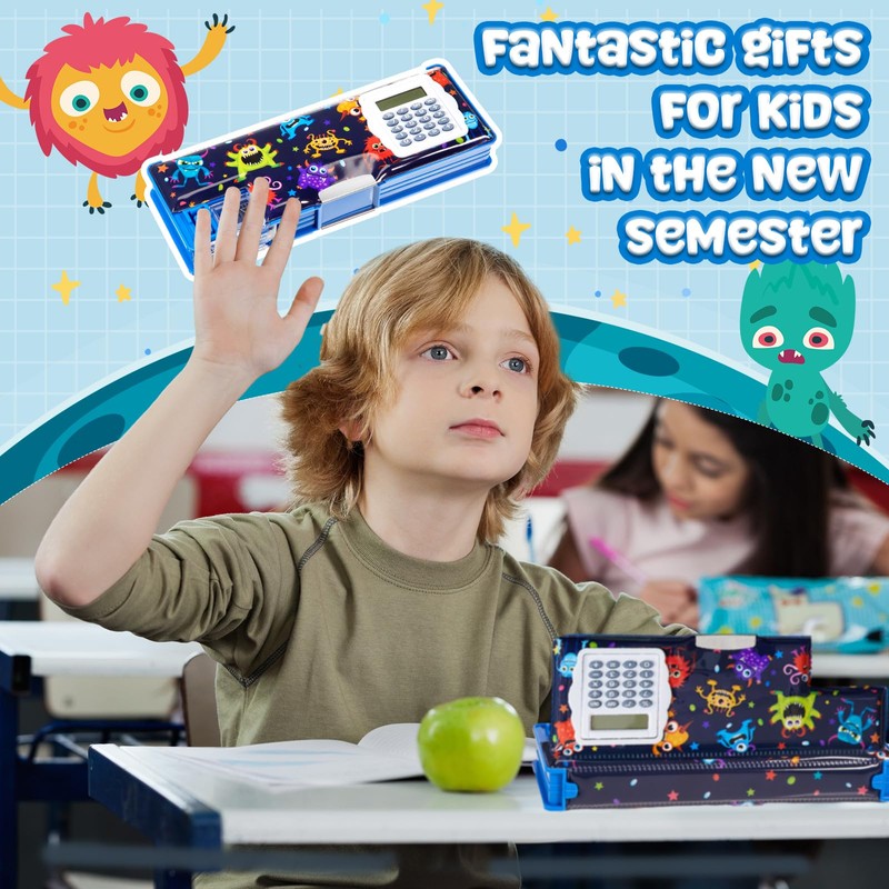 Henoyso Multifunctional Pencil Box for Boys Microorganism Pencil Case with