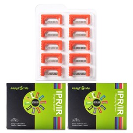 SNAWOP - Juego de 2 tiras de pulido dental, reducción interproximal ortodóntica, sistema IPR/IR, kit de esmalte dental de uso único (rojo)