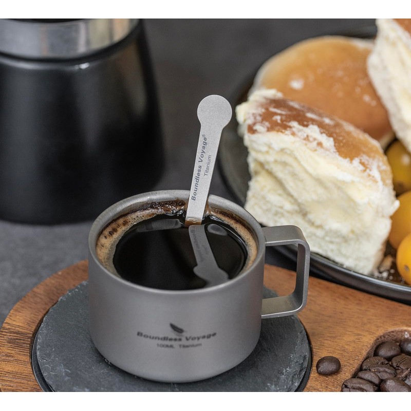 Boundless Voyage Mini Espresso Spoons 5pcs, Tiny Spoons, Titanium Coffee