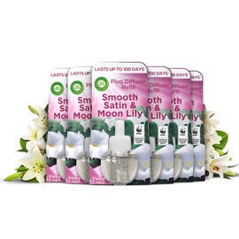 Air Wick Electrical Plug In Refills, Smooth Satin and Lily, 19ml Refill x 6 (Total 6 Refills)