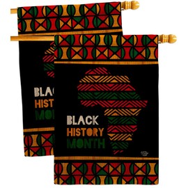 Afro Americans History Month Burlap House Flags 2 pcs Pack Black Lives Matter BLMCelebrates African Heritage Small Decorative Gift Yard Banner Double-Sided Made In USA 28 X 40