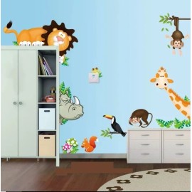 DaraBaby Vinil Decorativo Infantil Animales Salvajes De La Selva Sala