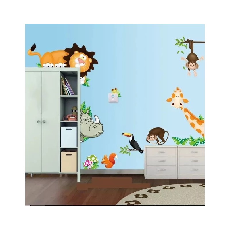 DaraBaby Vinil Decorativo Infantil Animales Salvajes De La Selva Sala