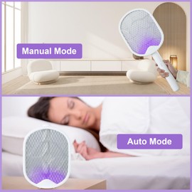 Oziral 2 in 1 Elektrische Fliegenklatsche Elektrische Fliegenfänger Insektenvernichter Mücken- und Fliegenvernichterfalle 3000V USB wiederaufladbar für Zuhause, drinnen und draußen, Garten, Zuhause