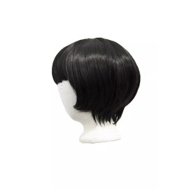 8'' Short Straight Bob Cut with 5'' Bangs Natual Black Wig NEW