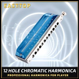 EASTTOP 12Hole Upgrade Chromatic Harmonica Key of C Mouth Organ Harmonica EAP-12