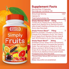 Simply Nature's Pledge - 90 Fruit Capsules - Made with Whole Food Superfoods, Packed with 25 Different Fruits - 100% Soy Free 90 Count (Pack of 3)