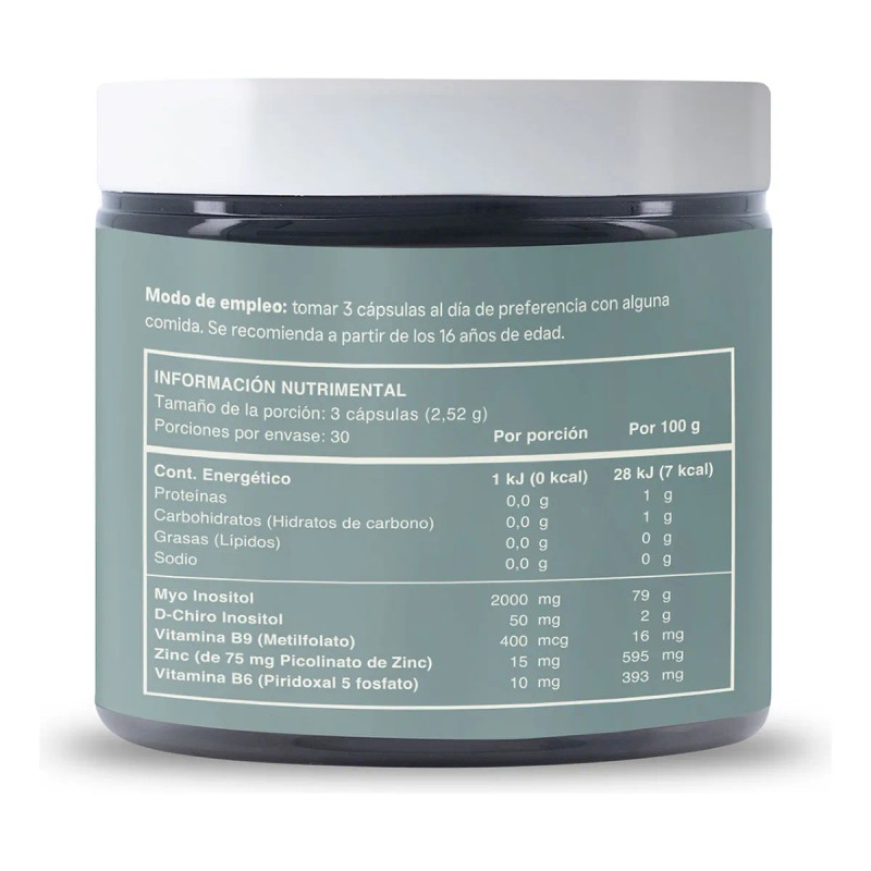 Reset |myo Inositol+ |myo&d-chiro Inositol Folato Zinc 90cap Sabor Sin