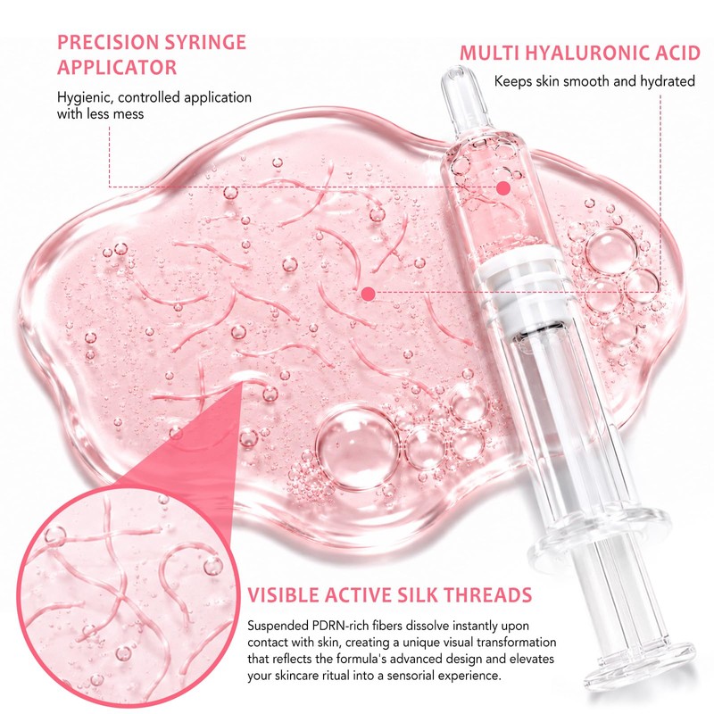 PDRN Glow Ampoule, Pink Vitamin B12 for Radiant Glass Skin,
