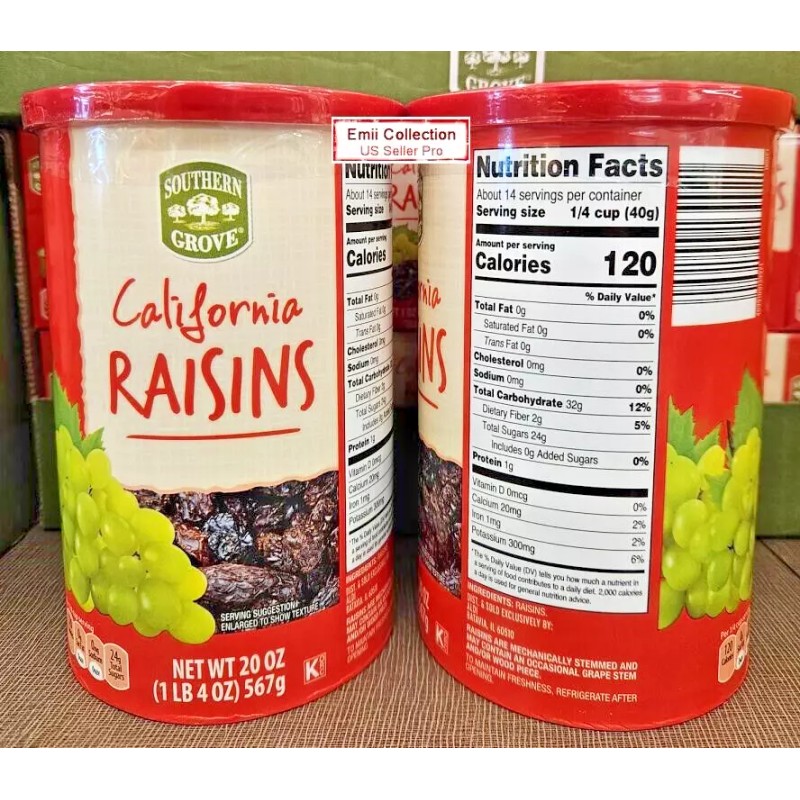 Southern Grove California Raisins 20oz 567g (2 Rolls)