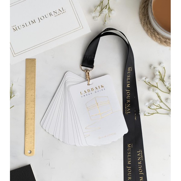 Premium Umrah Dua Cards With Black Lanyard | 24 Authentic