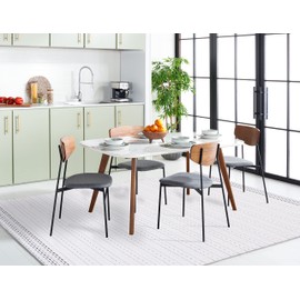 SAFAVIEH Montauk Collection Area Rug - 6' Square, Ivory & Grey, Flat Weave Cotton Design, Easy Care, Ideal for High Traffic Areas in Living Room, Bedroom (MTK709A)