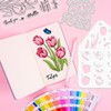 ORIGACH Tulip Layering Stencil Stamp and Die Set for Card