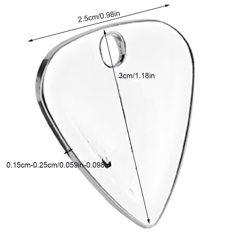 5 Pcs Metal Pick Plectrum for Guitar Musical Instruments Accessory(Silver)