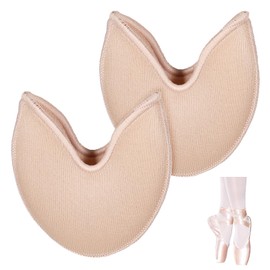 Toe Pads for Pointe Shoes, 1 Pair Soft Ballet Ballet Toe Pads Dance Shoe Toes Protector Accessories, 3.54 x 3.15 Inch High Heels Toes Caps Pad for Pointe Shoes, Forefoot Wrap Pad for Women Girls