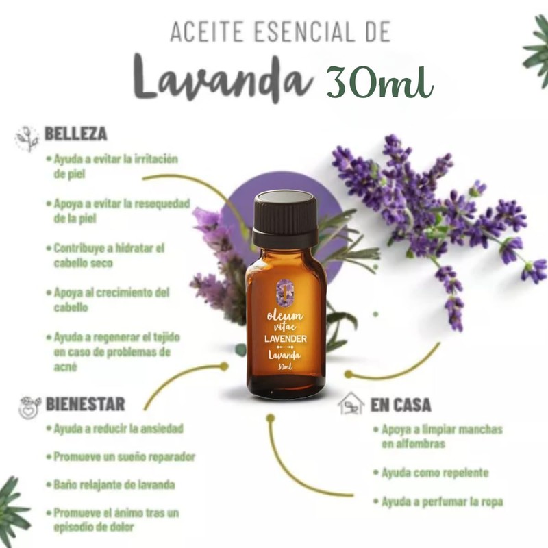 OLEUM VITAE Aceite Esencial de Lavanda 30ml. Lavandula Angustifolia. 100%