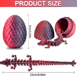 3D Printed Dragon Egg Mysterious Dragon Toy, Dragon Egg, 3D Dragon, Dragon Egg with Dragon, 3D Dragon in Egg, Home Office Decoration, Desk Toy, Easter Basket, Filler Gift