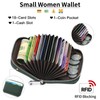 GOIACII Women's Small Leather Wallet with Coin Compartment and Many