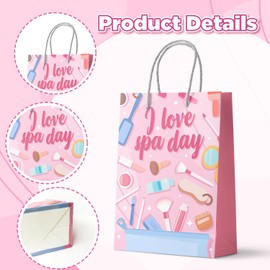 Spa Party Favor Bags, 24pcs Spa Party Gift Bags Spa Party Goodie Bags Spa Party Bags for Makeup Party Decorations, Spa Theme Party Bags for Spa Birthday Party Decorations