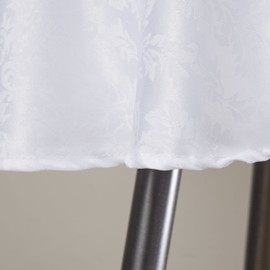 Violet Linen European Damask Design Oblong/Rectangle Tablecloth, 52 in x 70 in, White