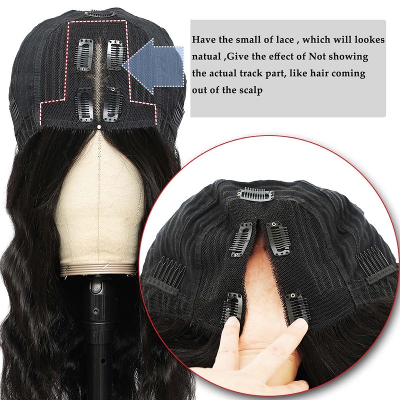 V Part Wig Real Hair Wig Body Wave Wig Human