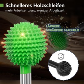 Litorange Diamond Wood Ball Cutter with Long Tip for Drill, 1/4 Inch Ball Head Grinder for Electric Straight Sander, Wood Cutter, Ball Rasp for Woodworking and Wood Carving