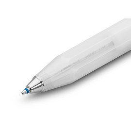 Kaweco Frosted Sport Ballpoint Pen Natural Coconut I Business Ballpoint Pen Made of High-Quality Plastic in White I Summer 12 g Pocket Ballpoint Pen with Heart Curve Mechanism I Retractable Ballpoint
