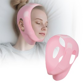 KAUZIDAR Chin Strap for Sleeping - Breathable Adjustable Anti Snoring Solution, Effectively Stop Snoring Device, Highly Resilient and Reusable Anti Snore Chin Strap for Men and Women (Pink)
