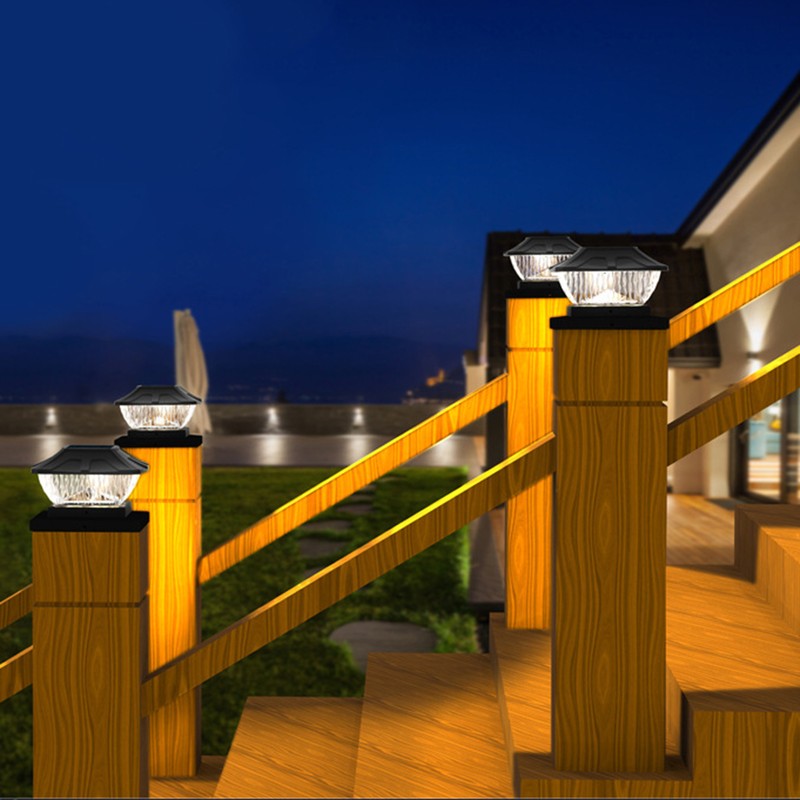 Outdoor Waterproof Solar Pillar Light Patio Garden Fence Gate Post