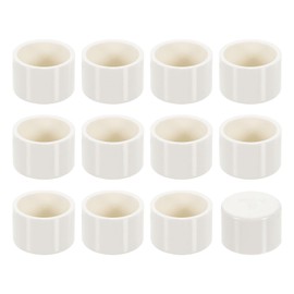 sourcing map 4Pcs PVC Pipe End Cap Fitting, 1" Furniture Grade Pipe End Cap Plug Adapter Pipe Plug Socket Fittings for Sewer Drain Pipe Connections, Garden DIY, White
