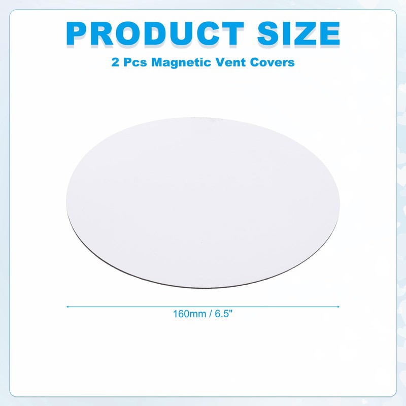 MECCANIXITY 2 Pcs Magnetic Vent Covers, Dia.6.5" Round Air Vent