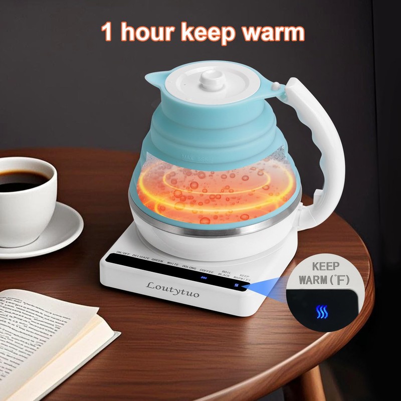 Ultrathin Food Grade Silicone Travel Foldable Electric Kettle Variable Temperature