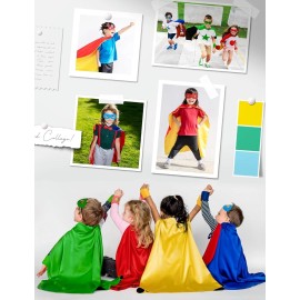 Brand: Bosvin Double-Sided Superhero Capes and Masks for Kids - Kids, Red & Yellow