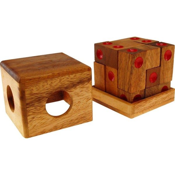 Dice Cube 3D Wooden Brain Teaser Puzzle