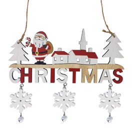 ALLY-MAGIC Wooden Christmas Decorations, Christmas Plaque Sign Door Hanging Sign, Christmas Santa Ornaments Ceiling Window Decorations for X-mas Home Room Indoor Outdoor Decor