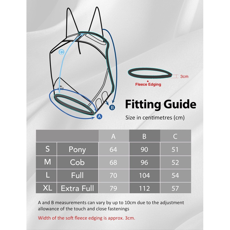 Harrison Howard Horse Fly Mask UV Protective Fine Mesh with