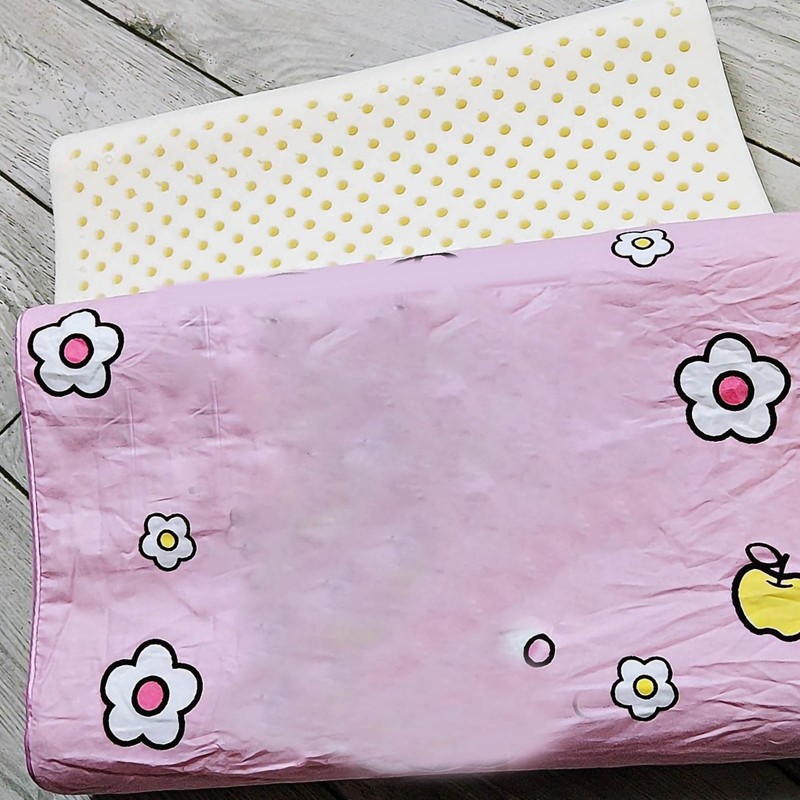 Kids Pillow Natural Latex Curve Breathable Double Layer Pillow Cartoon