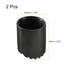 MECCANIXITY Ladder Non-Slip Feet Mat 42mm ID Rubber Round Telescopic Ladder Accessories Pad Cover Cushion for Ladder Protection Black Pack of 2