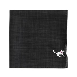 Blooming 080057-0015 HIKKOMI Handkerchief, Dog, Vivid Color, Women's Handkerchief, Approx. 16.1 inches (41 cm), Dark Gray), gray (dark gray)