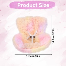 BOXOB Doll Car Seat, Plush Safety Seat Vent Clip with Vent Clips for 17cm Dolls Carseat Baby Stroller Stylish Toy Ornaments for Vehicle Home Furniture Decorations Desktop Display (Pink Yellow Purple)